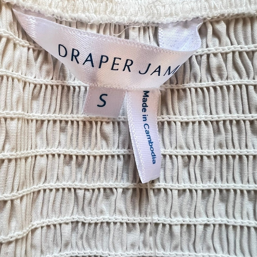 Draper James NWT 100% Cotton White Puff Sleeve Smocked Mini Dress Sz. Small - Picture 4 of 10
